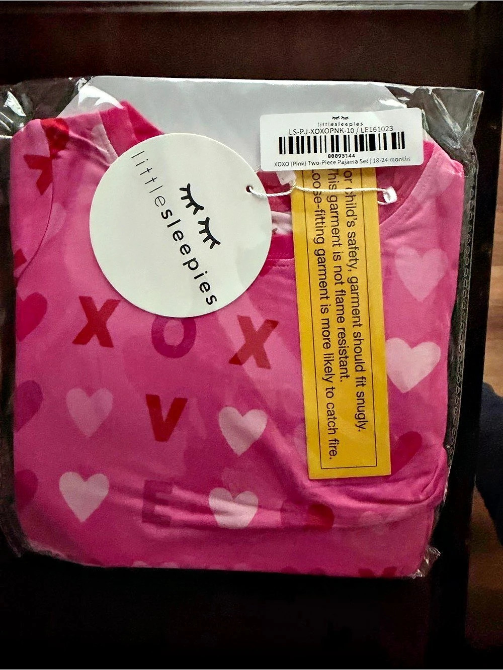 little sleepies XOXO Two-Piece Pajama Set Pink Pajama Set Girls 18-24 Months NWT